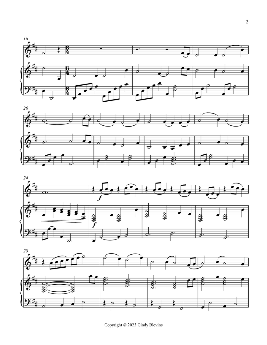 The Holly And the Ivy, Piano and Tin Whistle (D) Piano scores gallery preview page 4