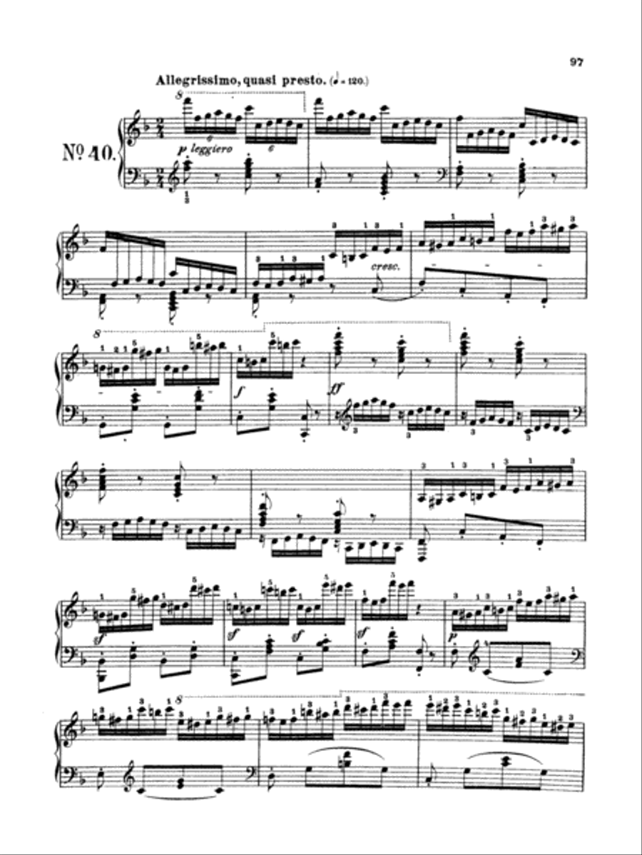 Czerny: School of Velocity, Op. 299 No. 40 Piano Solo scores gallery preview page 1