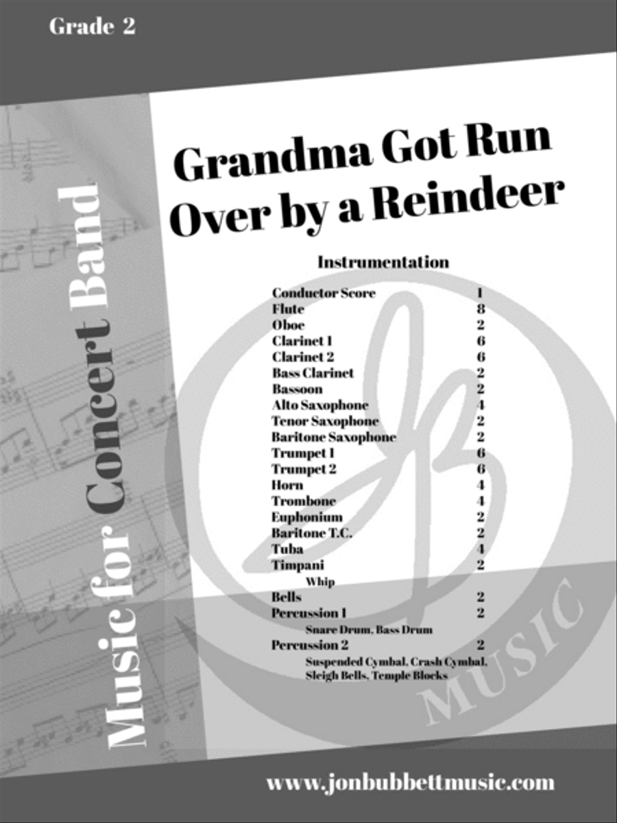 Grandma Got Run Over By A Reindeer Concert Band scores gallery preview page 2