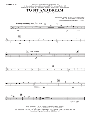 To Sit And Dream (Band Accompaniment) - String Bass