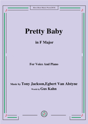 Book cover for Tony Jackson,Egbert Van Alstyne-Pretty Baby,in F Major,for Voice&Piano