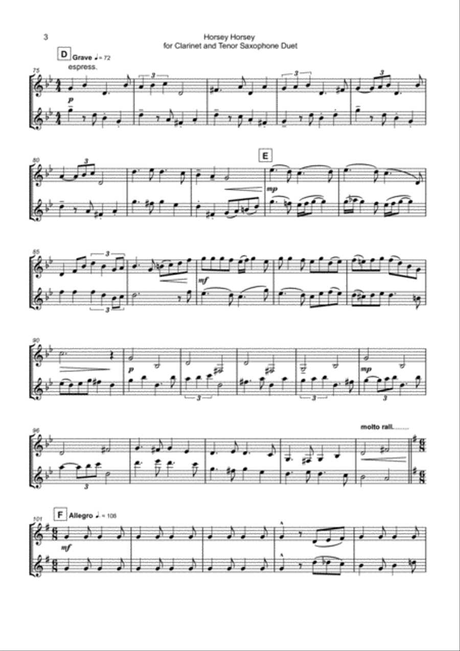 Horsey Horsey Woodwind Duet scores gallery preview page 4