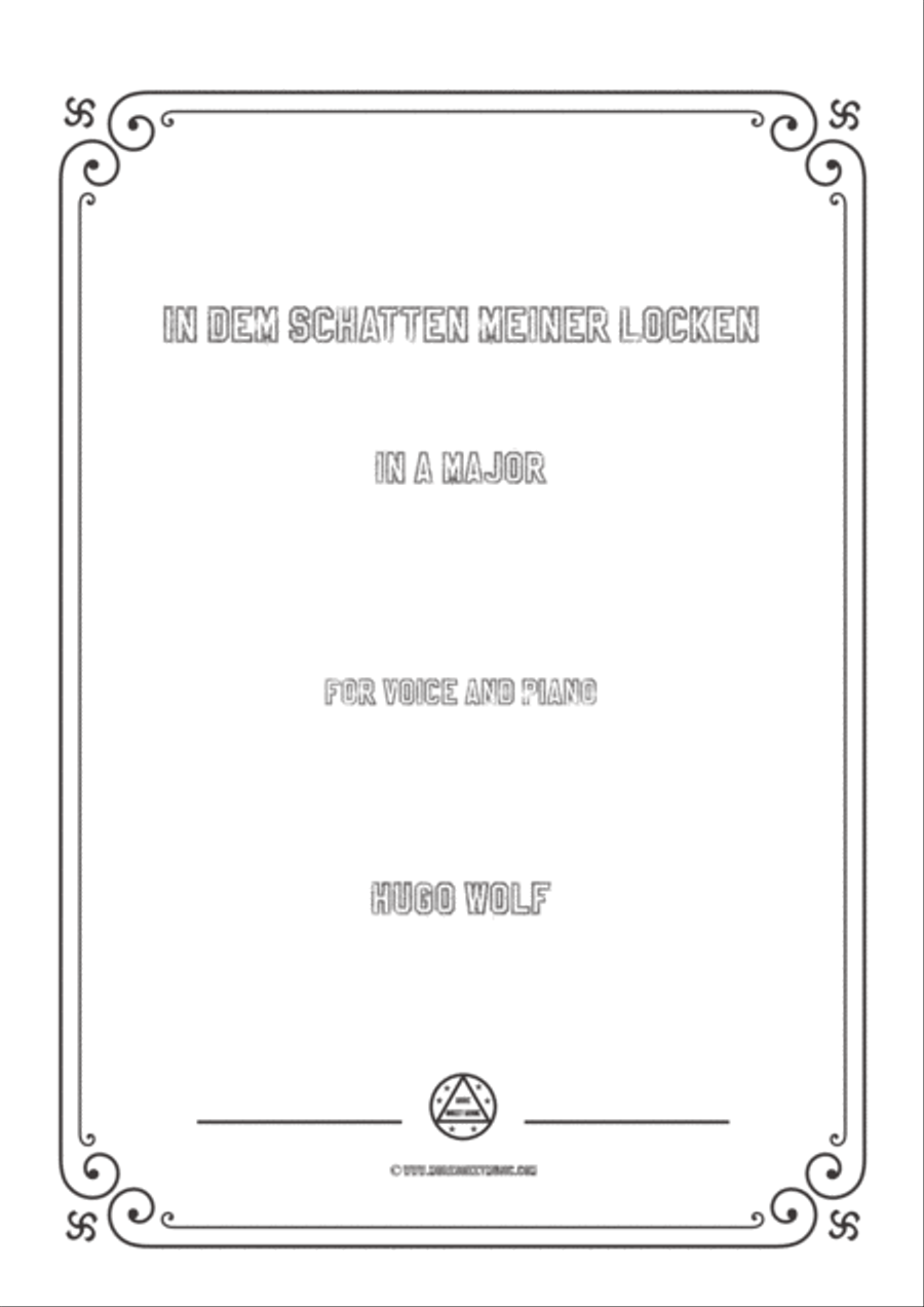 Wolf-In dem Schatten meiner Locken in A Major,for Voice and Piano Voice Solo scores gallery preview page 1