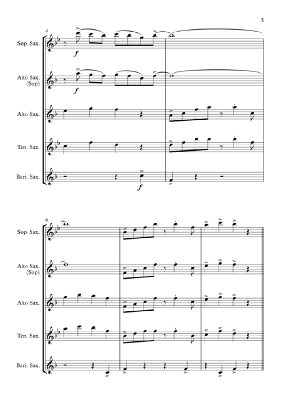 Under The Sea Saxophone Quartet scores gallery preview page 3