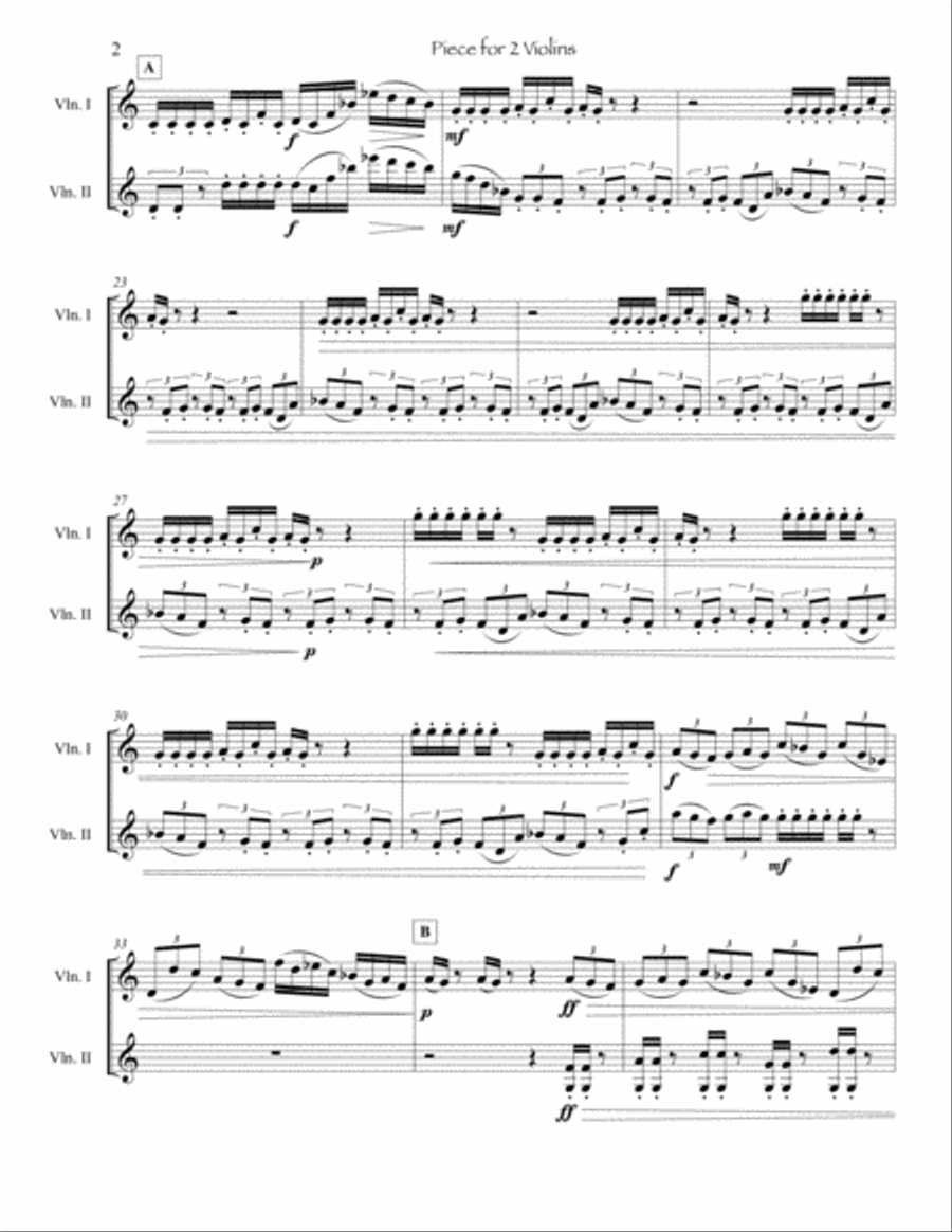 Piece for 2 Violins Piece for 2 Violins String Duet scores gallery preview page 3