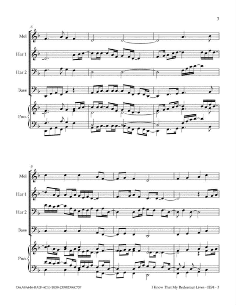 I Know That My Redeemer Lives Small Ensemble scores gallery preview page 5