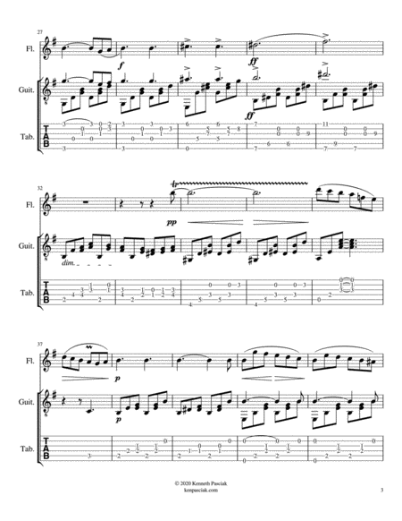 Venetian Gondola Song for guitar and flute (or violin) by Felix Bartholdy Mendelssohn Flute - Digital Sheet Music