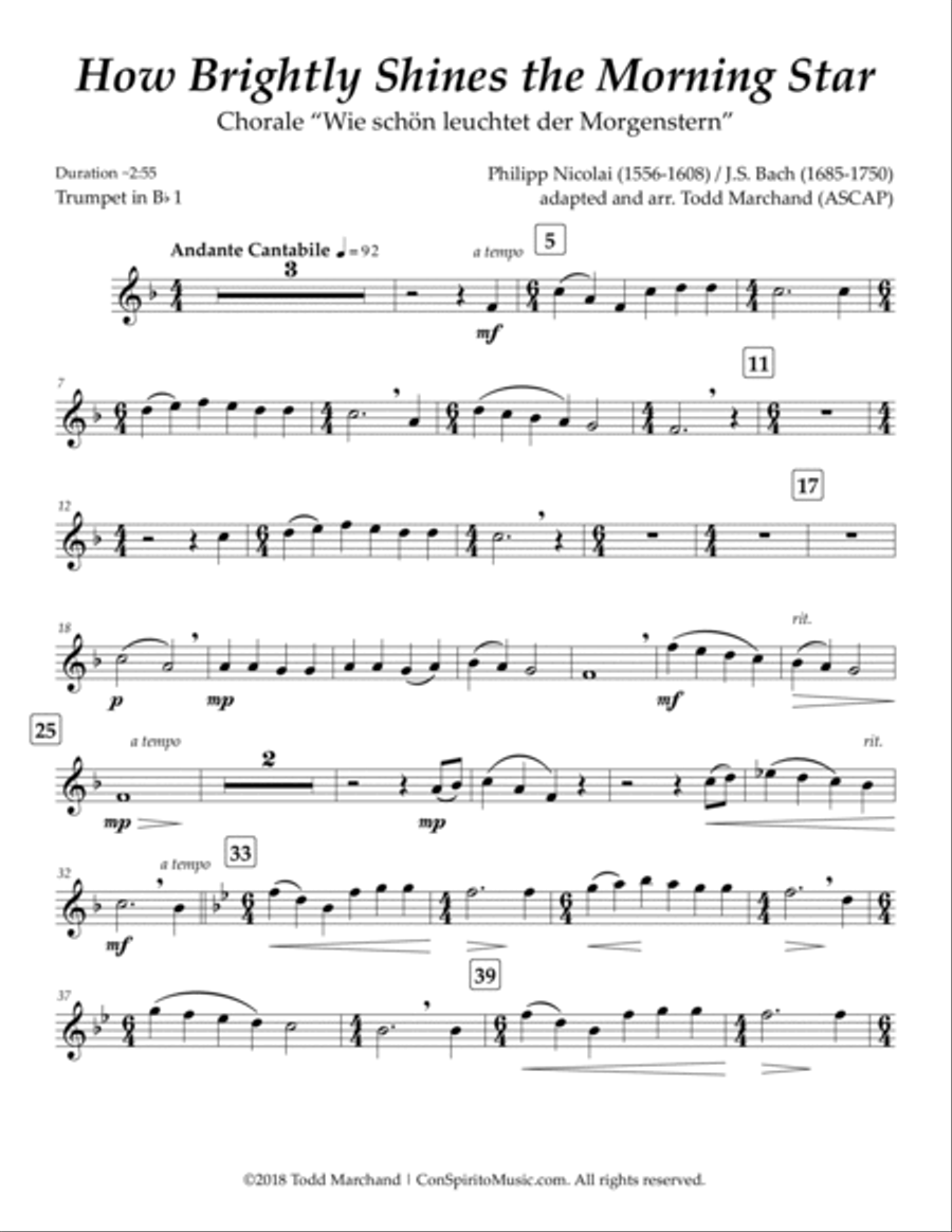 How Brightly Shines the Morning Star - brass quintet Brass Quintet scores gallery preview page 5