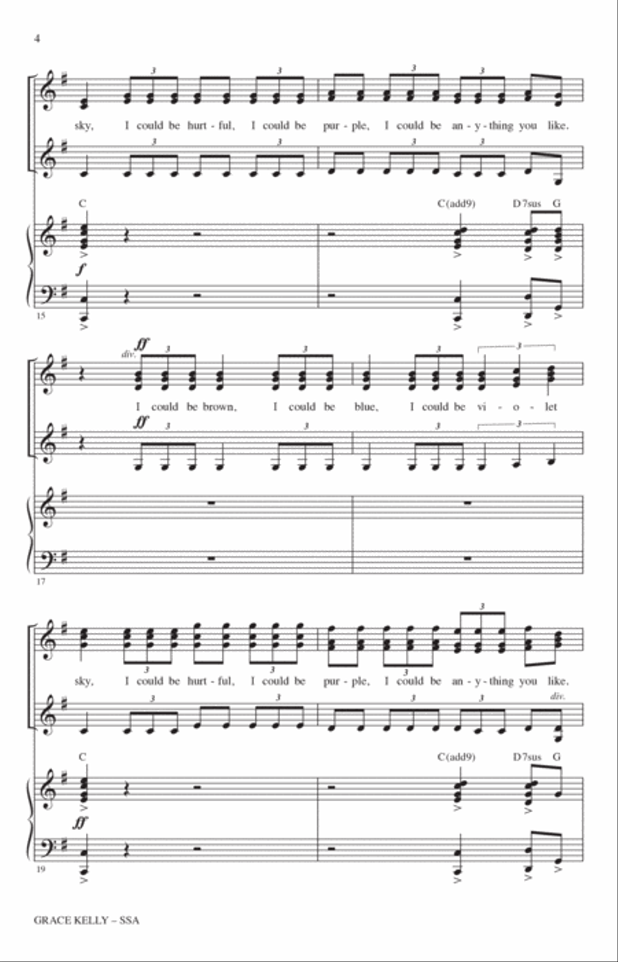 Grace Kelly (arr. Mark Brymer) SSA scores gallery preview page 3