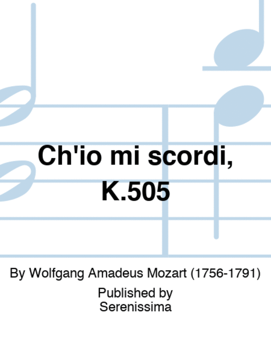 Ch'io mi scordi, K.505 Score scores gallery preview page 1