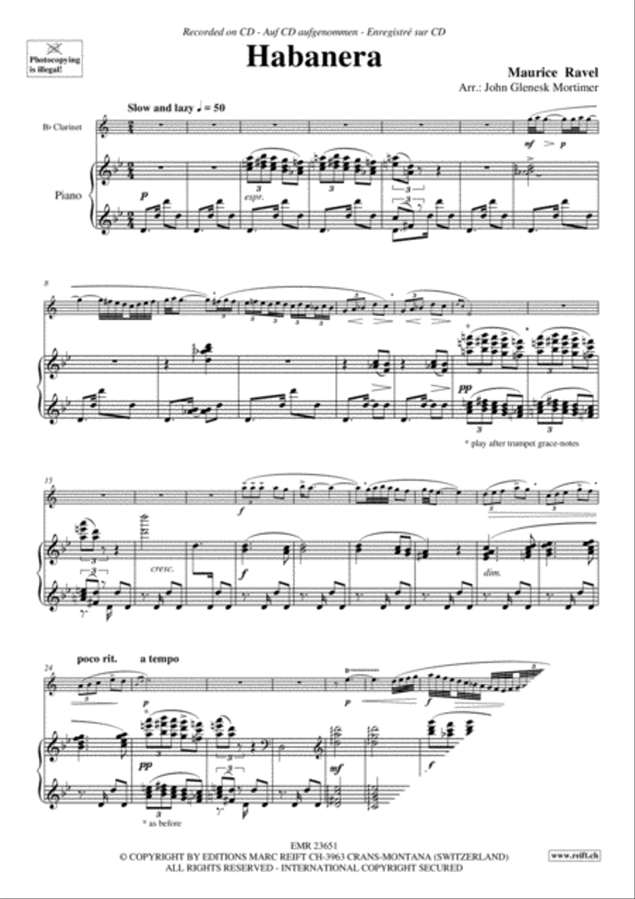 Habanera Clarinet Solo scores gallery preview page 3