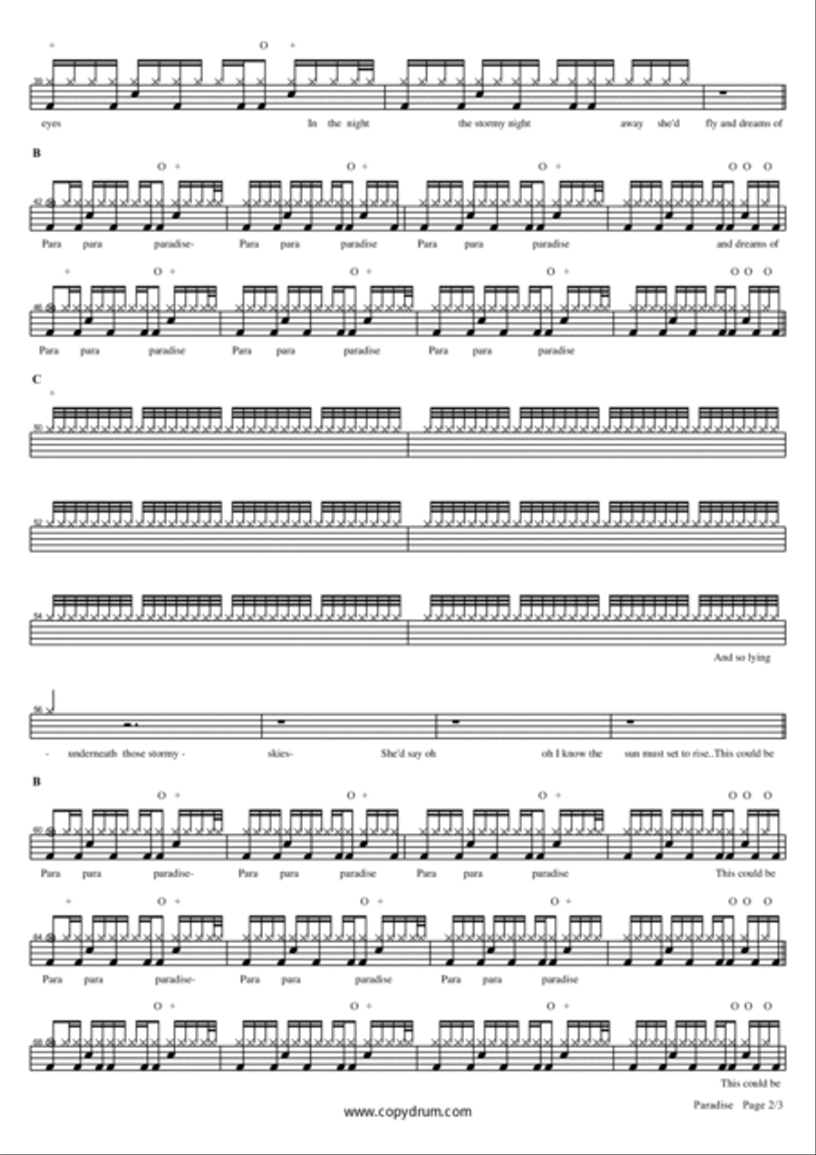 Paradise Paradise Drum Set scores gallery preview page 2