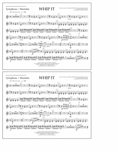 Whip It - Xylophone/Marimba