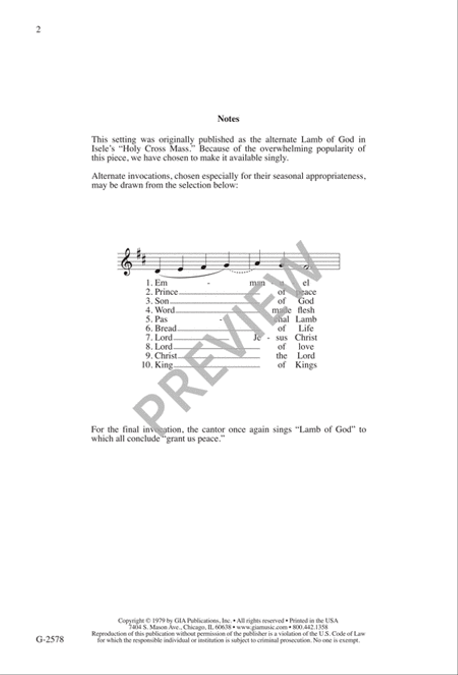 Lamb of God Lamb of God 4-Part scores gallery preview page 3
