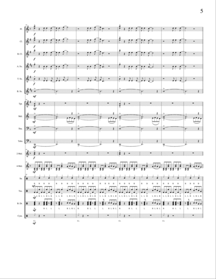 Creeping Death Marching Band scores gallery preview page 5