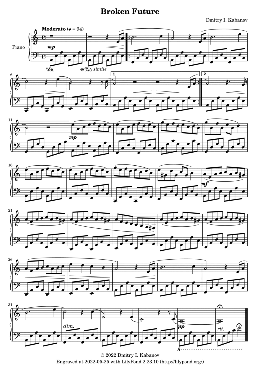 Broken Future Part scores gallery preview page 1