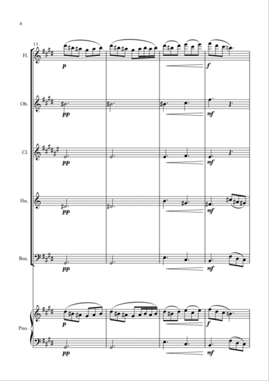 Morning Mood (Peer Gynt Suite N.1, Op 46) Woodwind Quintet scores gallery preview page 4