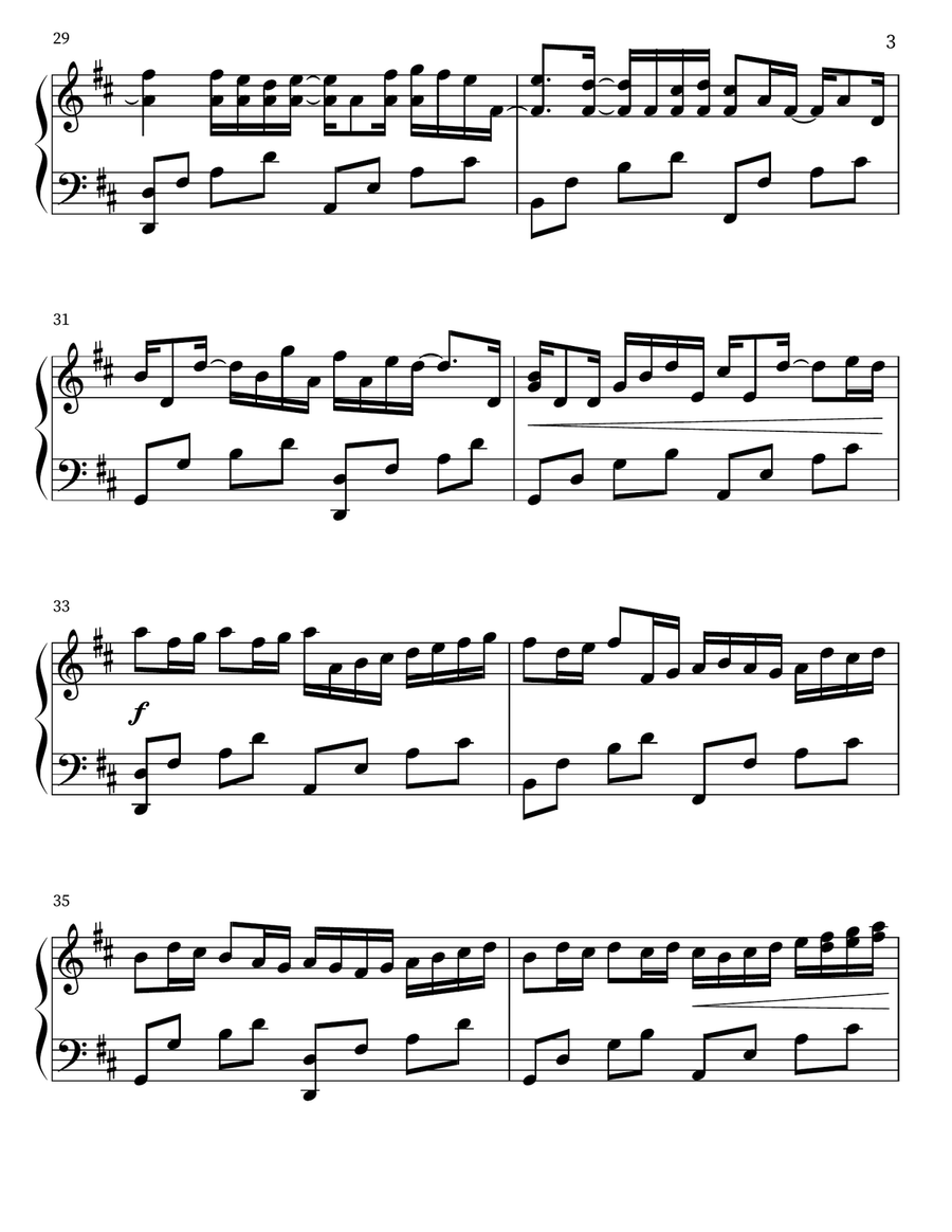 JS Bach- Pachelbel's Canon in D major( Advance Version) Piano Solo scores gallery preview page 3