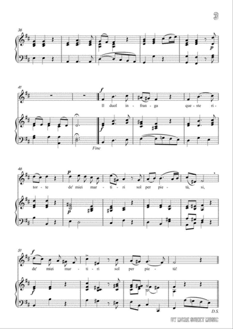 Handel-Lascia ch'io pianga in A Major,for Voice and Piano Voice Solo scores gallery preview page 5