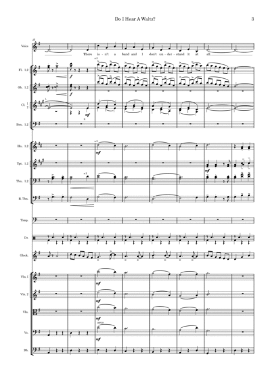 Do I Hear A Waltz? Do I Hear A Waltz? Full Orchestra scores gallery preview page 3
