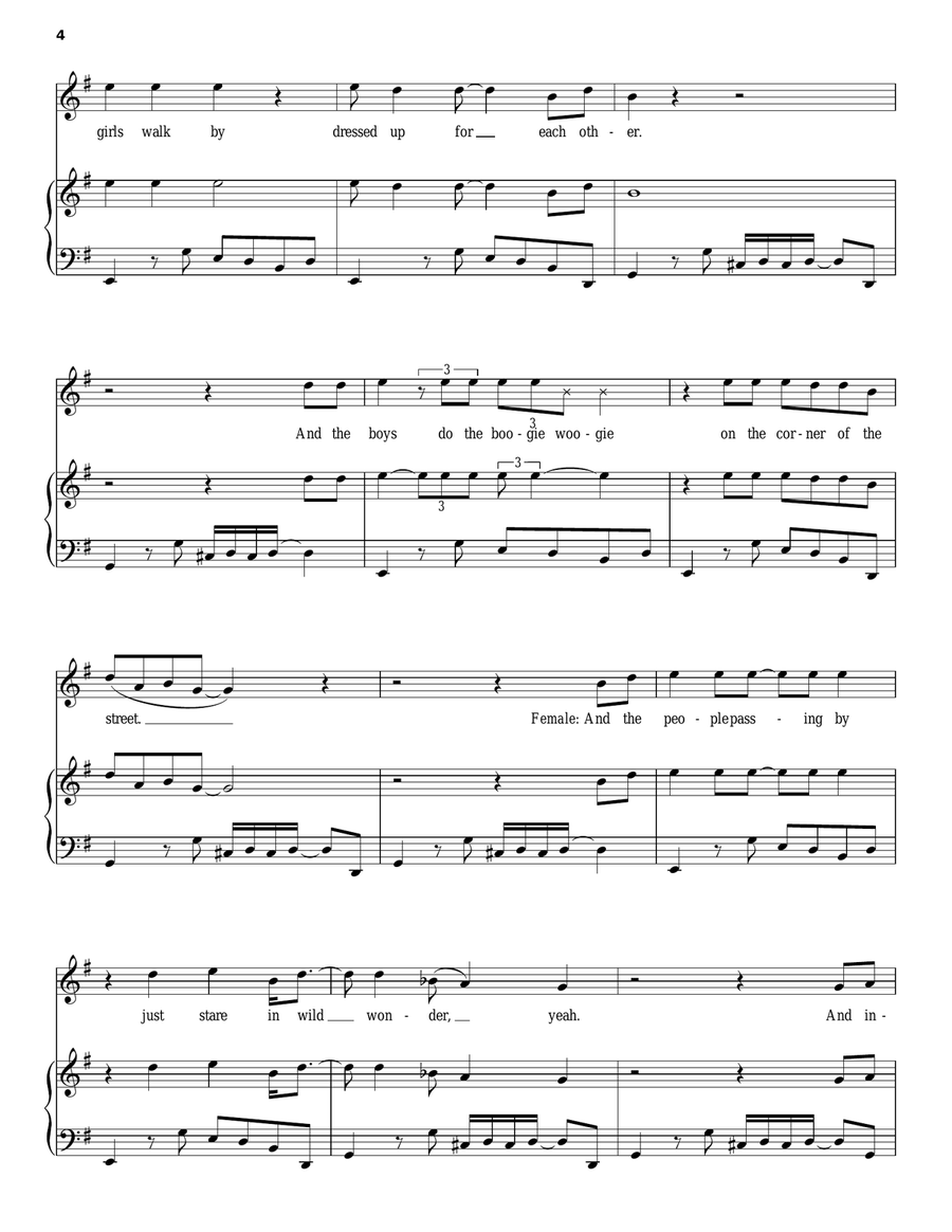 Wild Night Piano, Vocal, Guitar scores gallery preview page 4