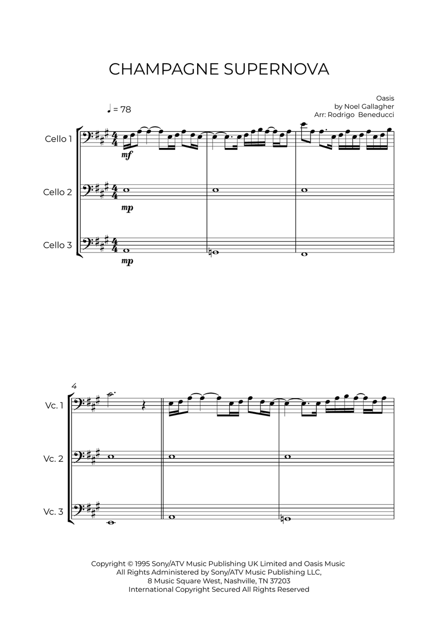 Champagne Supernova String Trio scores gallery preview page 2