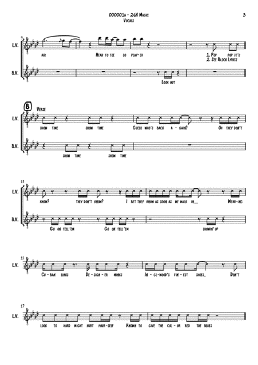 24k Magic Voice Solo scores gallery preview page 3