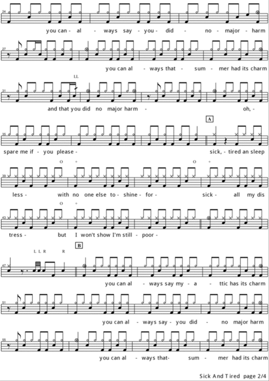 Sick And Tired Drum Set scores gallery preview page 2