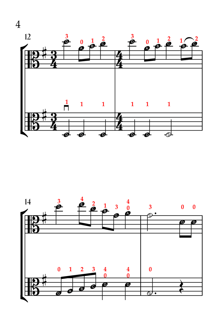 The Twelve Days of Christmas (VIOLA DUET - EASY LEVEL) String Duet scores gallery preview page 5