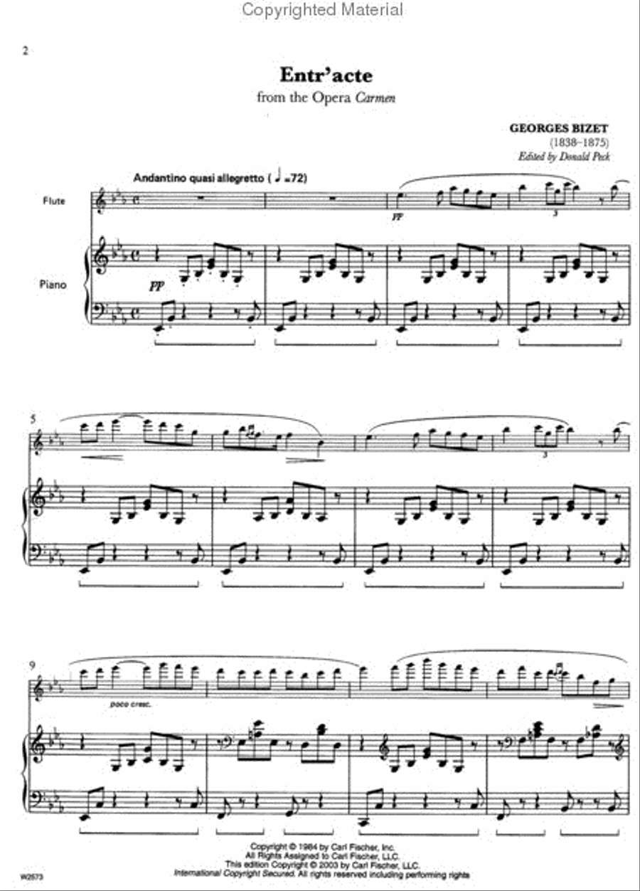 Entr'acte Flute Solo scores gallery preview page 2
