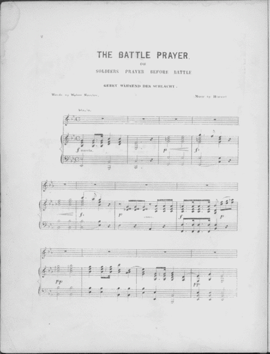 The Battle Prayer, or Soldiers Prayer Before Battle. Gebet Wahrend der Schlact