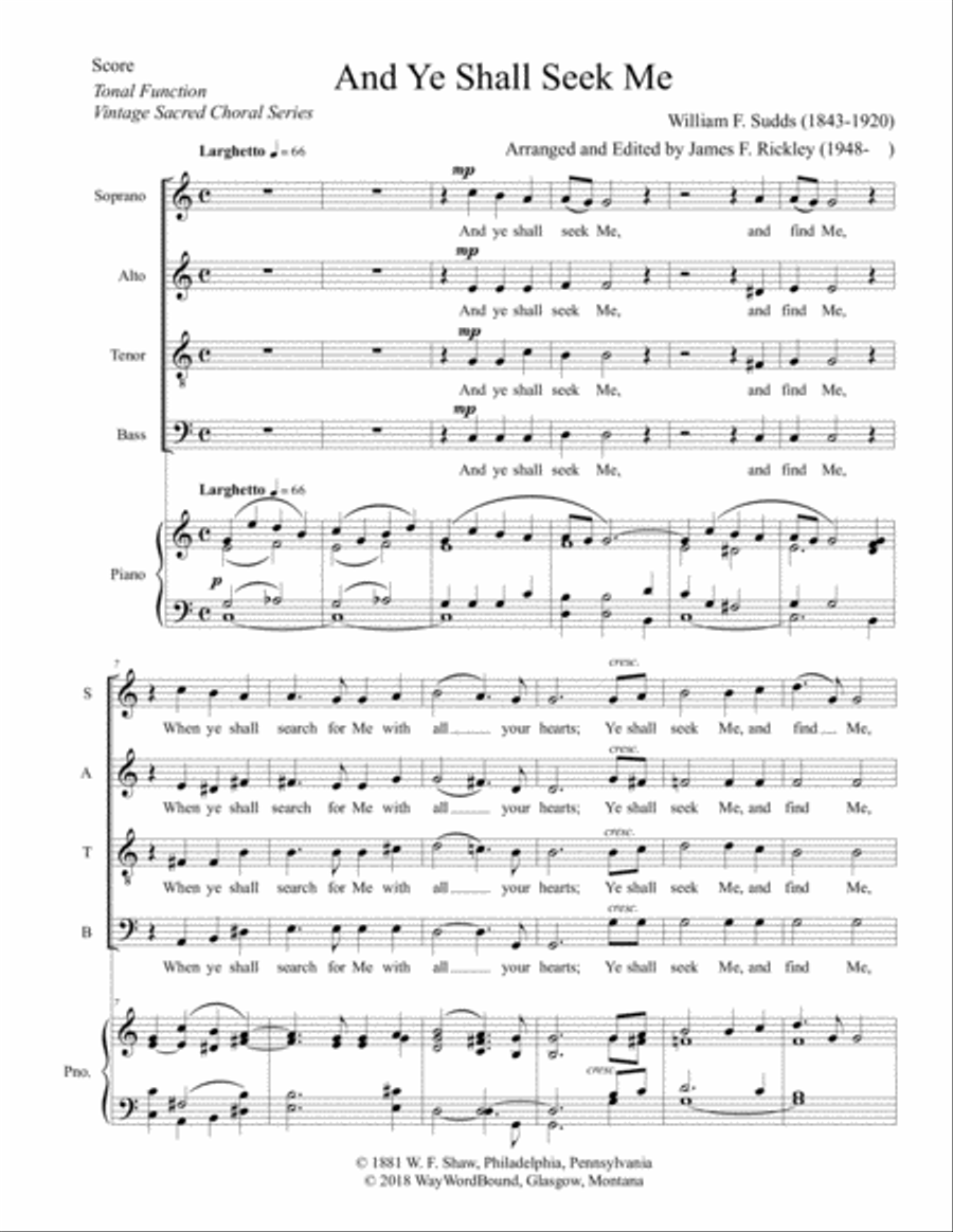And Ye Shall Seek Me 4-Part scores gallery preview page 1