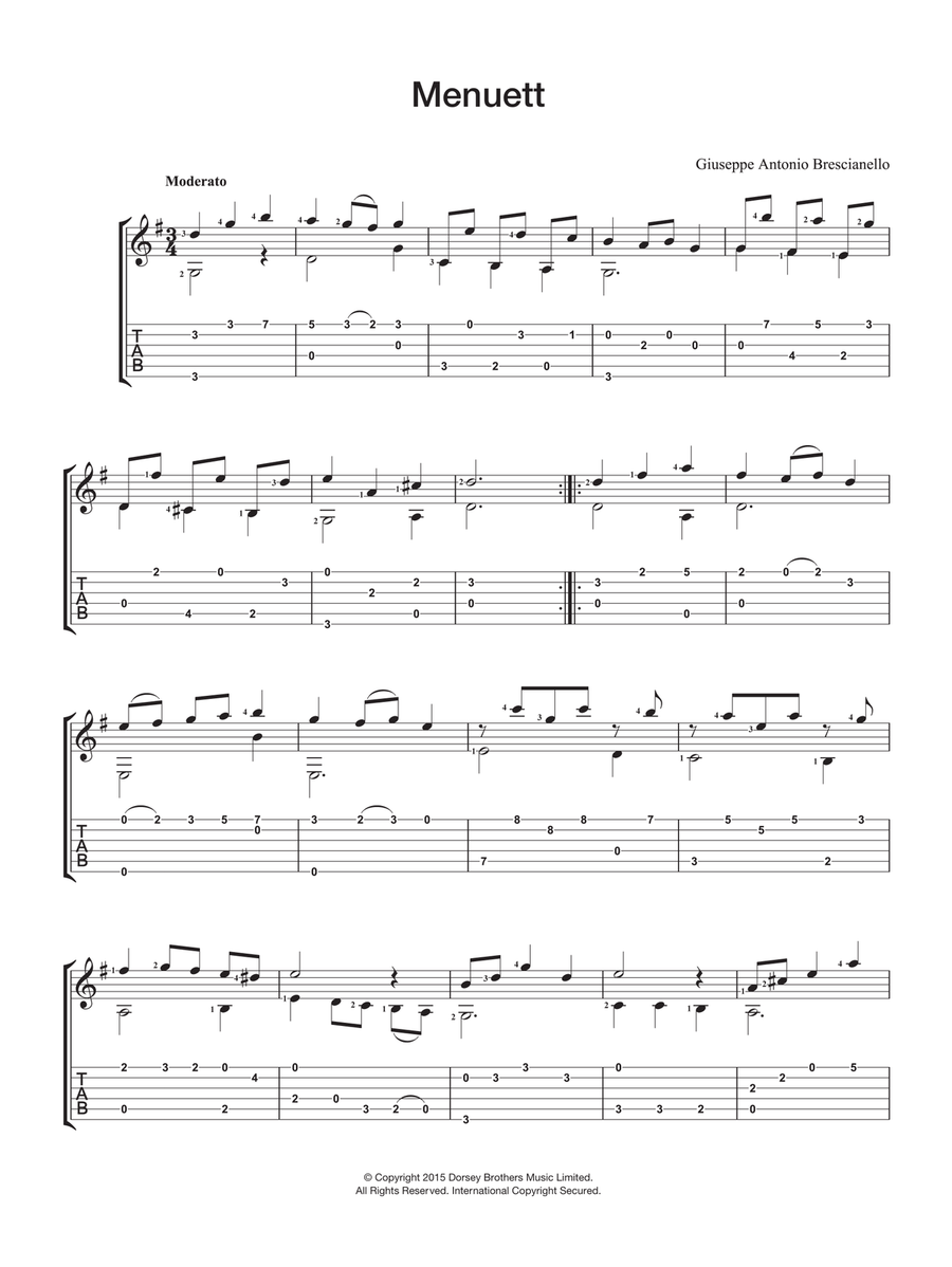 Menuett Menuett Acoustic Guitar scores gallery preview page 1
