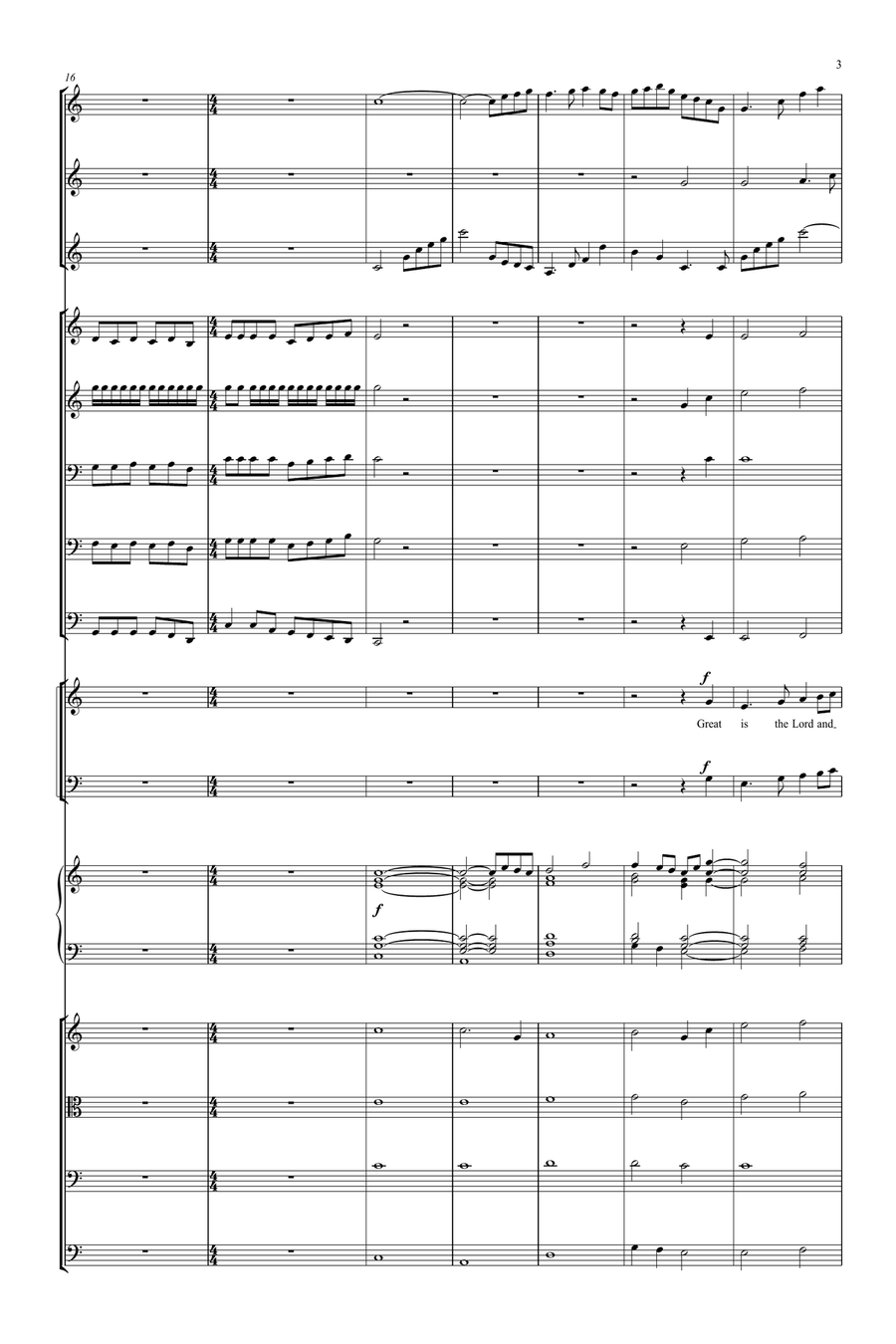 Great is the Lord 4-Part scores gallery preview page 3
