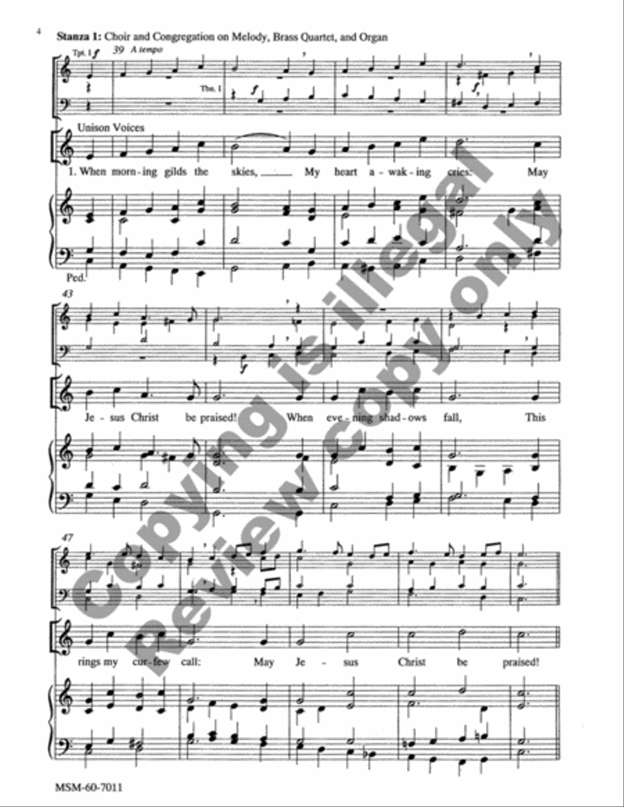 When Morning Gilds the Skies (Full Score) Choir scores gallery preview page 12