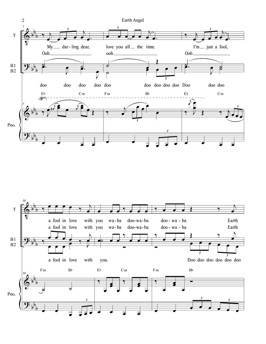 Earth Angel 3-Part scores gallery preview page 2