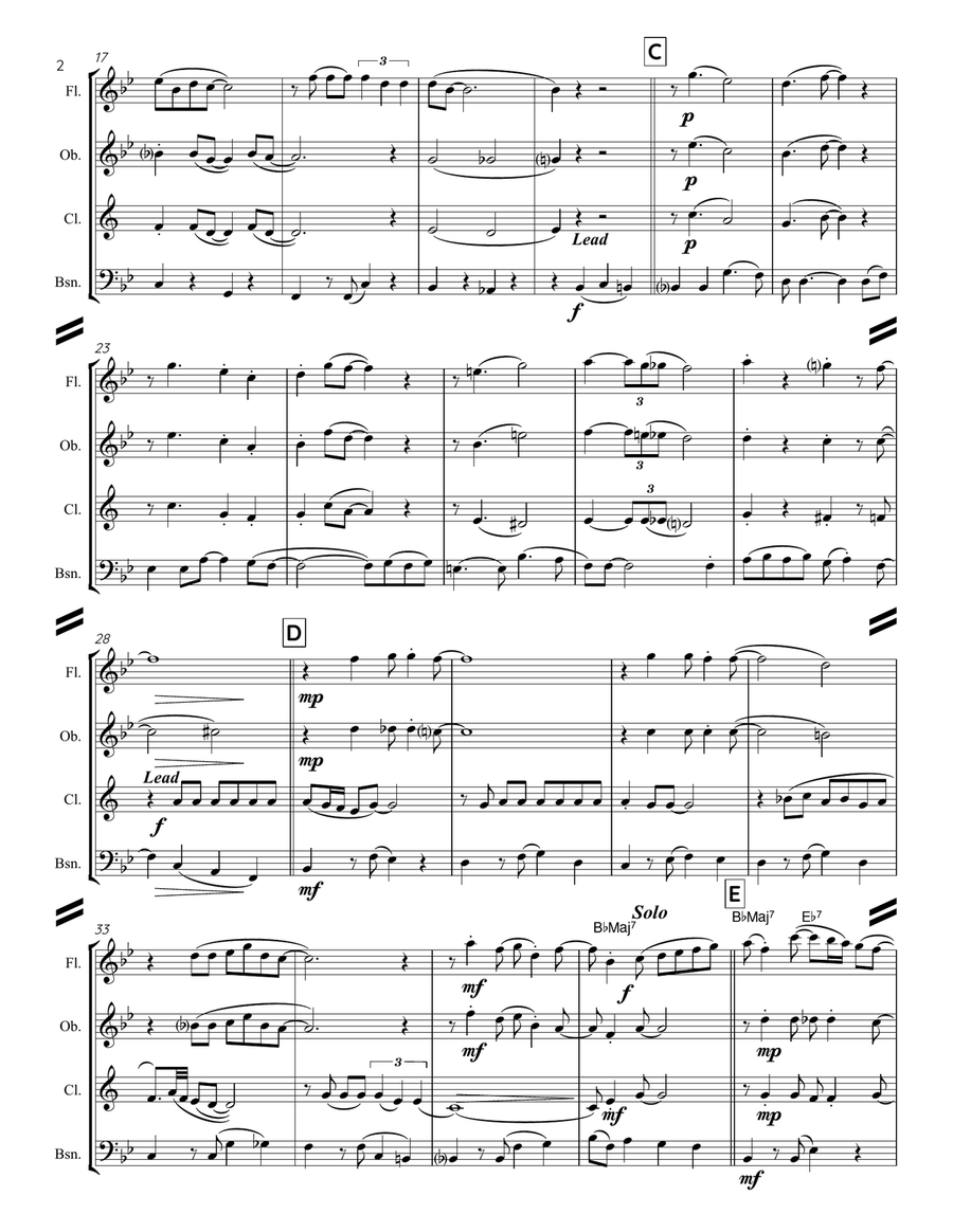 Teach Me Tonight Woodwind Quartet scores gallery preview page 3