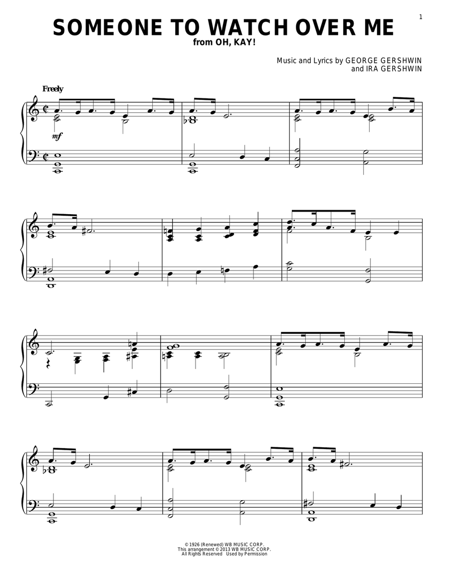 Someone To Watch Over Me Someone To Watch Over Me Piano Solo scores gallery preview page 1