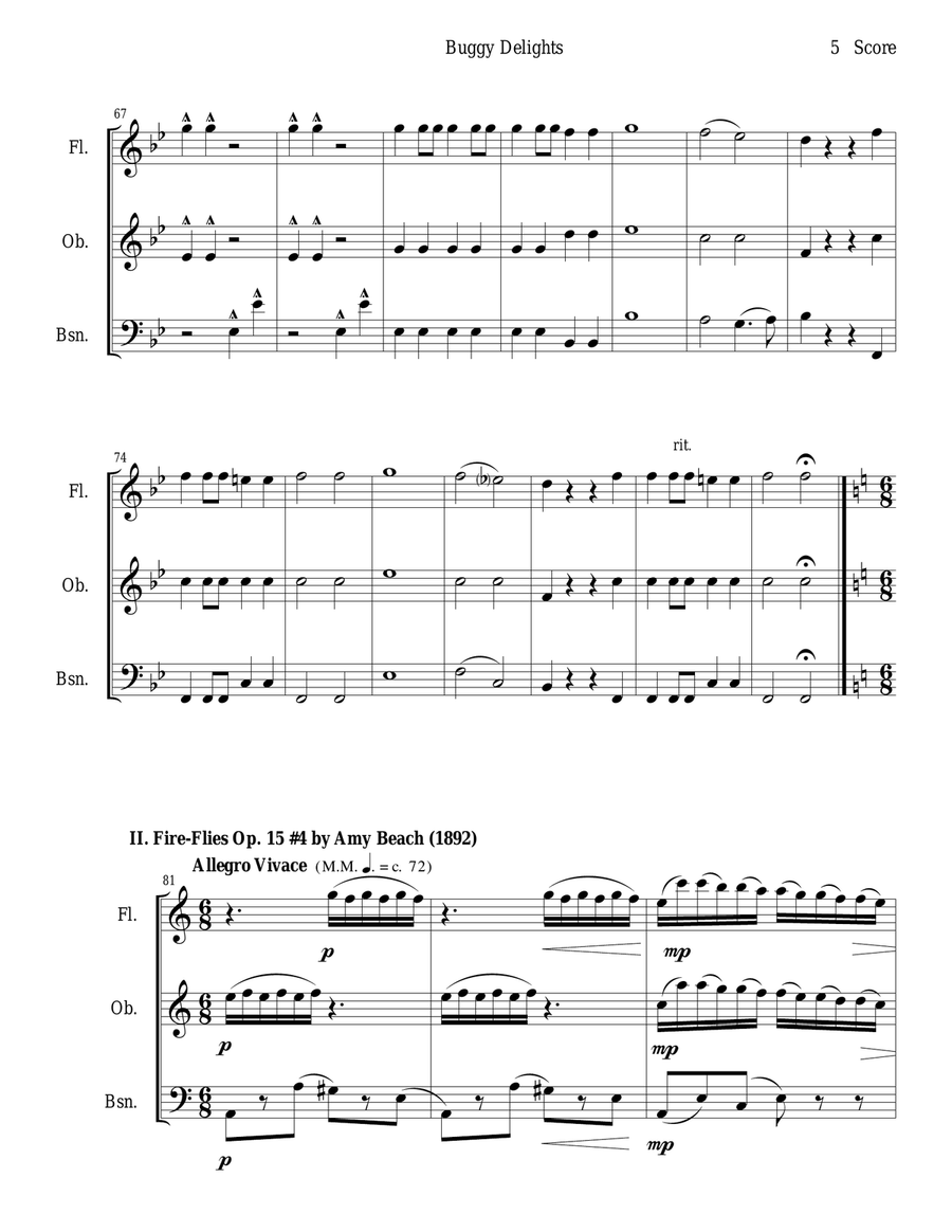 Buggy Delights for Flute, Oboe, and Bassoon Trio Woodwind Trio scores gallery preview page 5