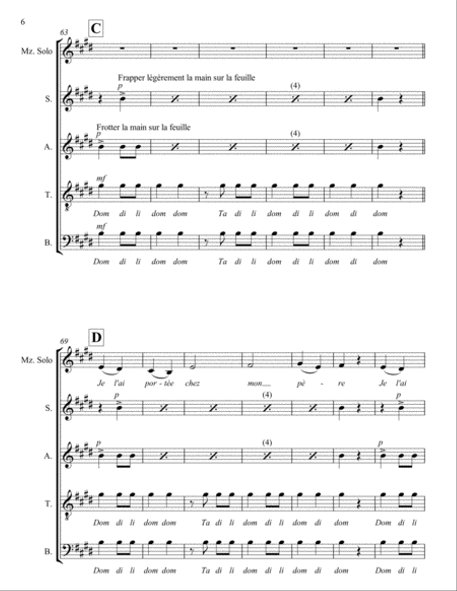 J'AI CUEILLI LA BELLE ROSE 4-Part scores gallery preview page 6