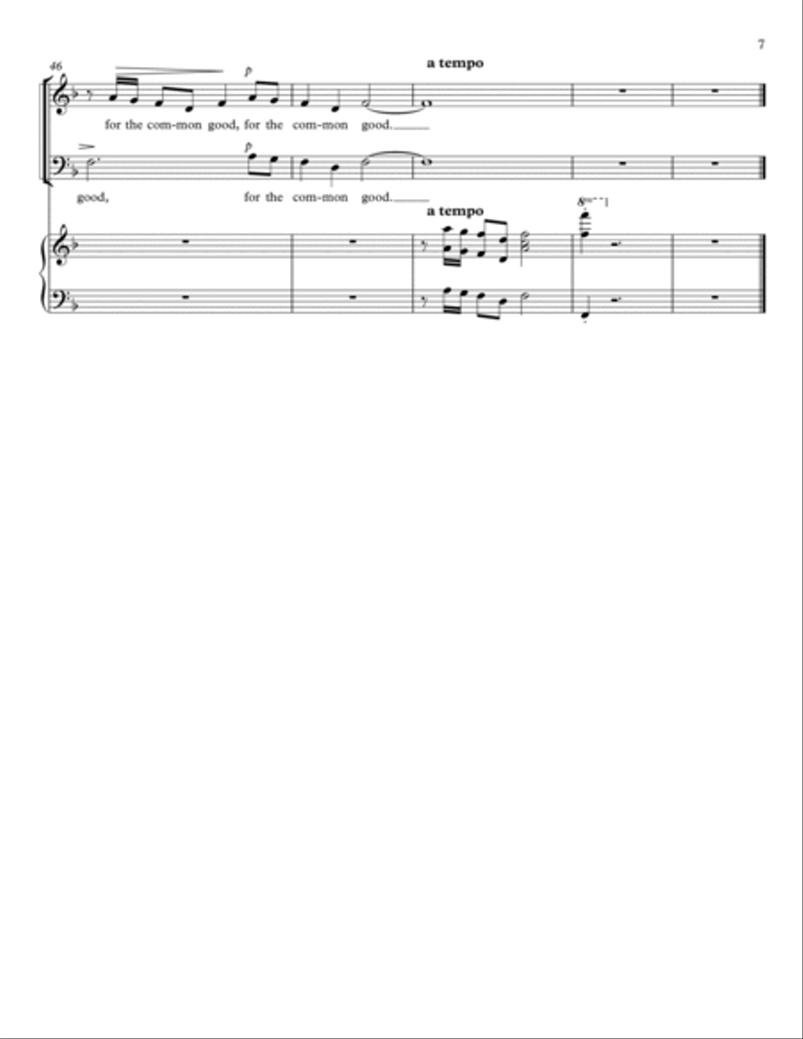 For the Common Good (2 Part Mixed Voices) 2-Part scores gallery preview page 6