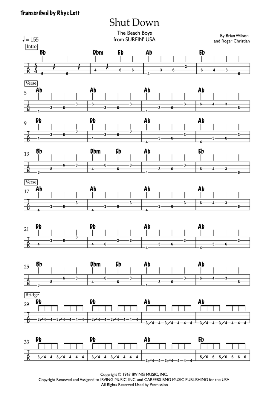 Shut Down Acoustic Guitar scores gallery preview page 1