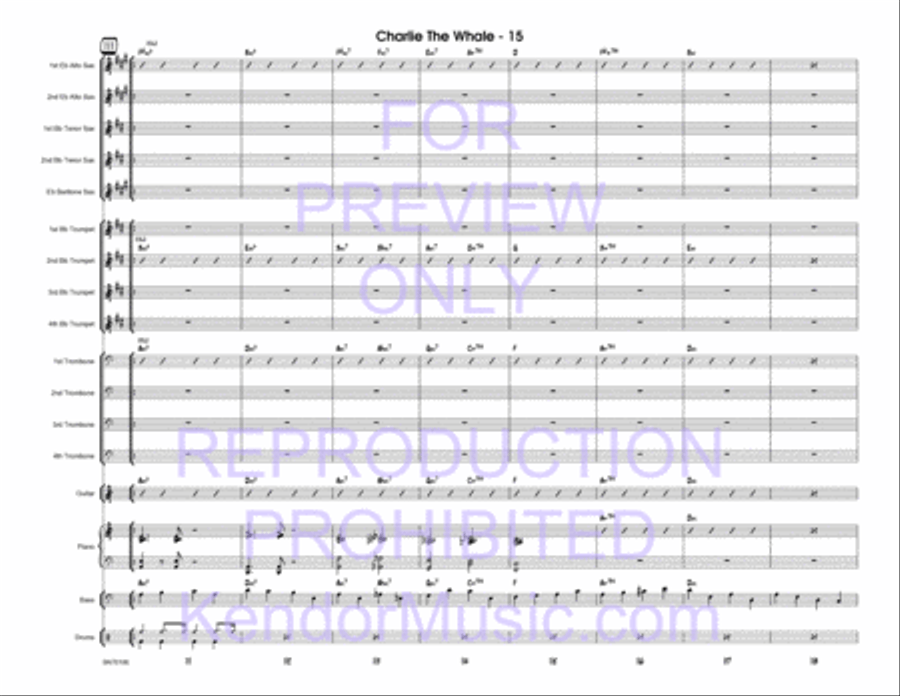 Charlie The Whale (Full Score) Jazz Ensemble scores gallery preview page 16
