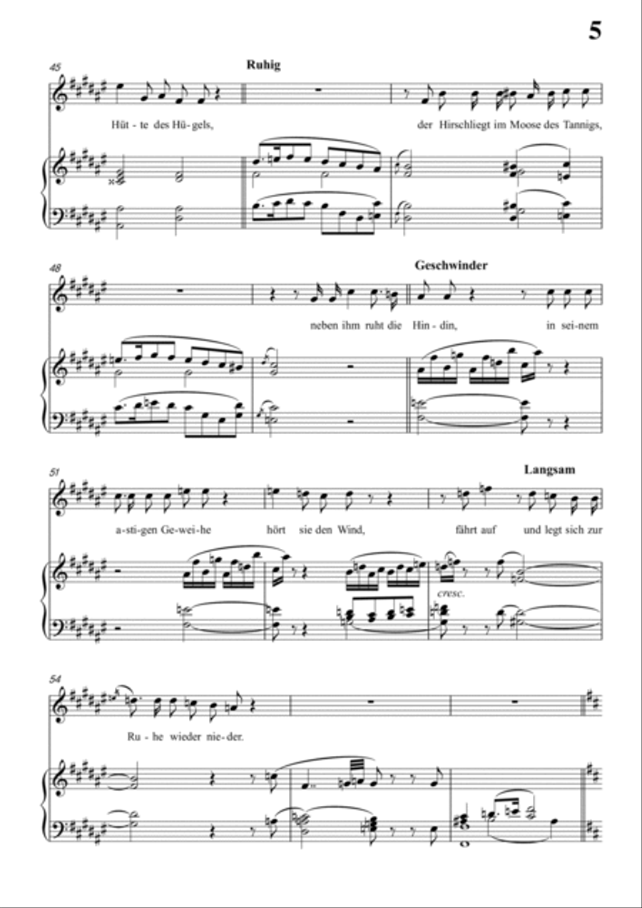 Schubert-Die Nacht in b minor,D.534,for Vocal and Piano Voice scores gallery preview page 6