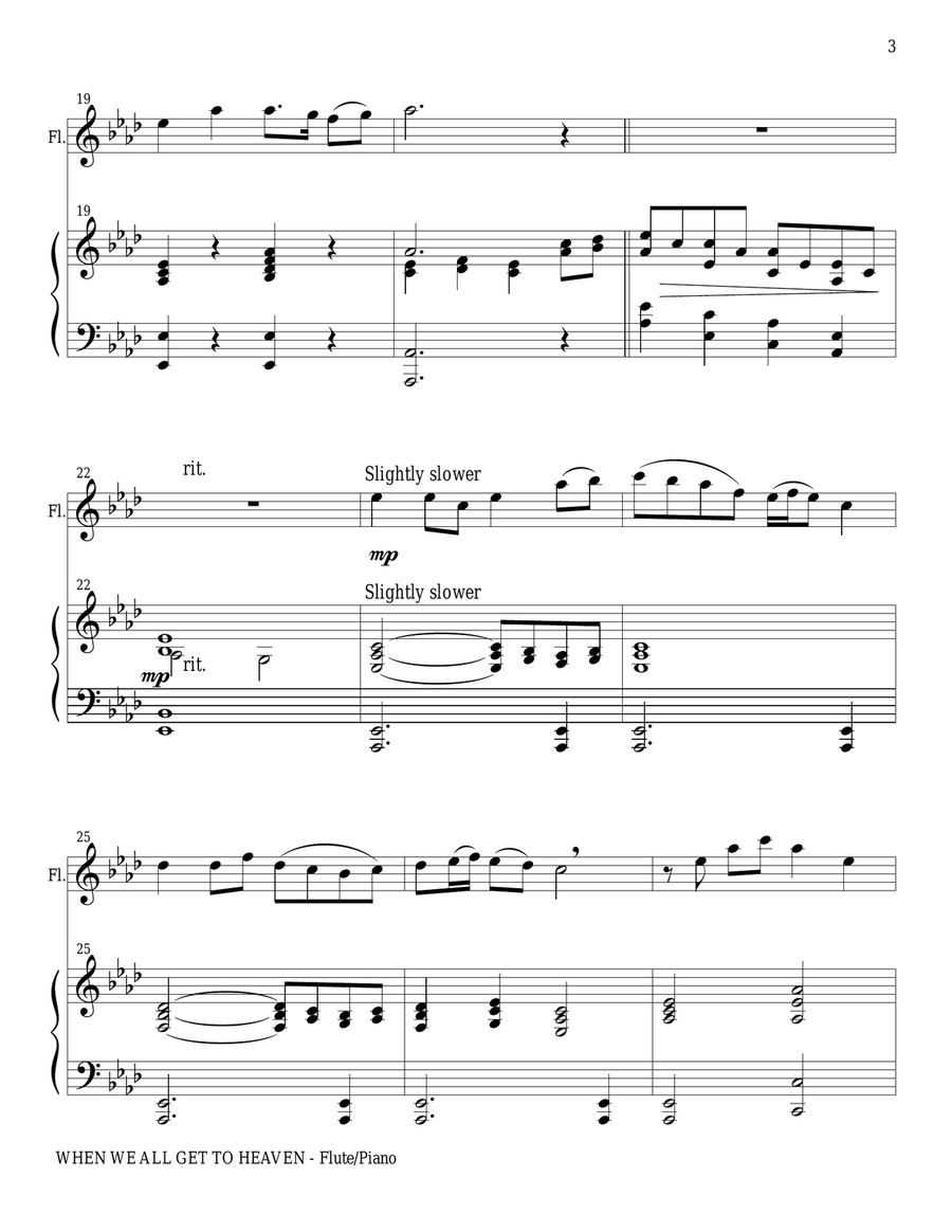 WHEN WE ALL GET TO HEAVEN (Flute Piano and Flute Part) Flute Solo scores gallery preview page 3