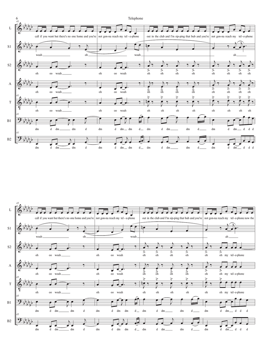 Telephone Divisi scores gallery preview page 6