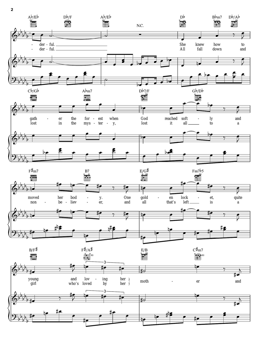 Wonderful Wonderful Piano, Vocal, Guitar scores gallery preview page 2