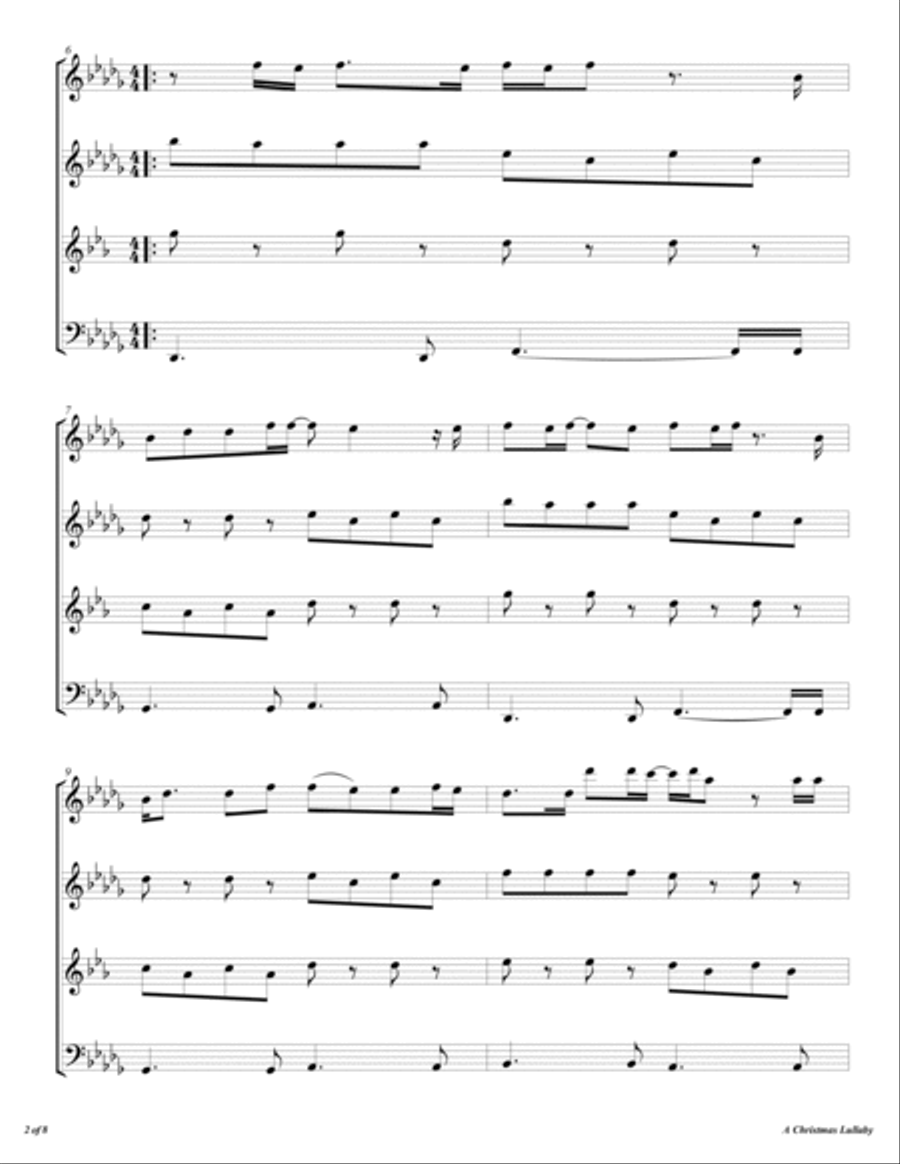 A Christmas Lullaby A Christmas Lullaby Woodwind Quartet scores gallery preview page 3