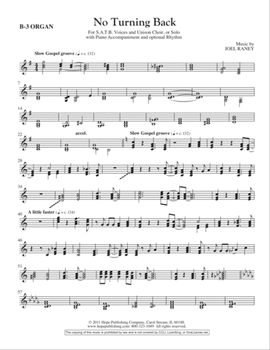 No Turning Back Unison Choir scores gallery preview page 8