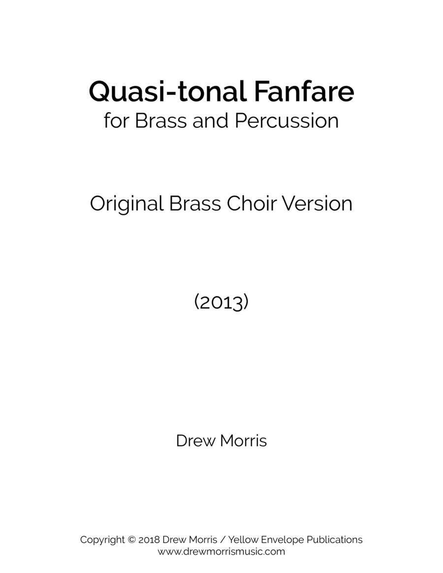Quasi-tonal Fanfare for Brass and Percussion image number null